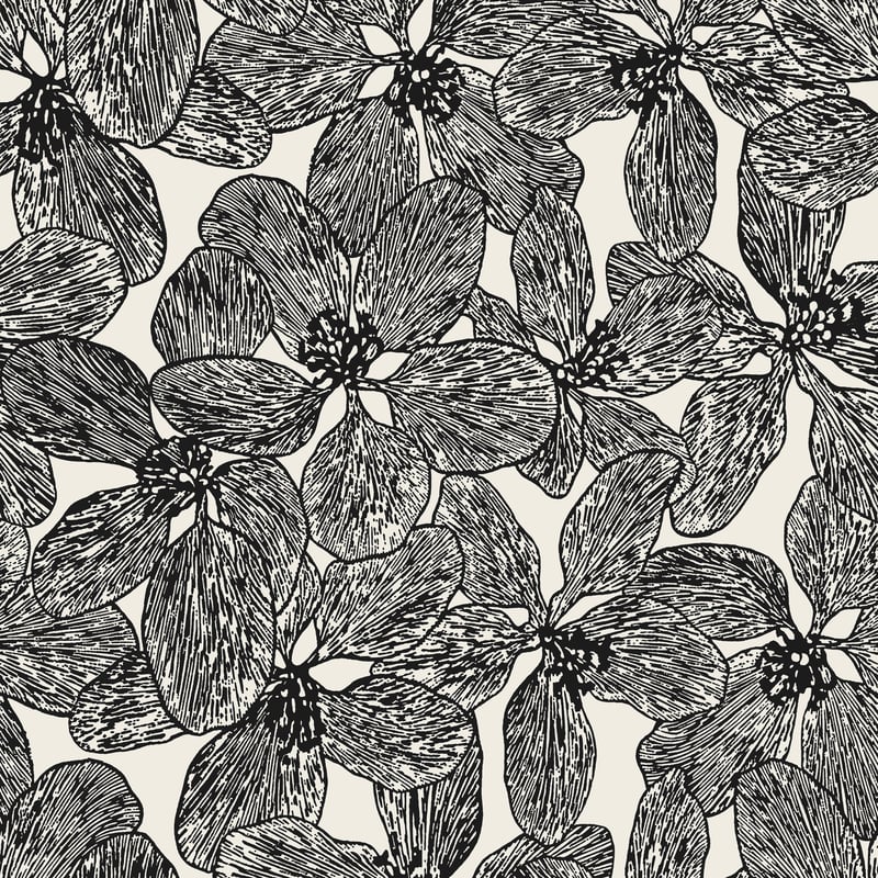 T15848 Thibaut Black and White Wallpaper