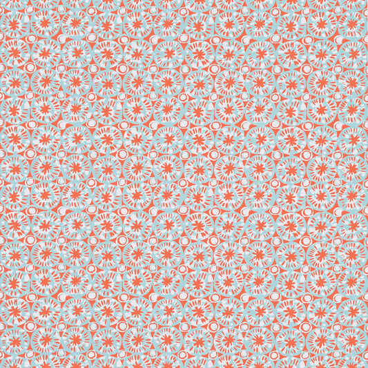 T15857 Thibaut Coral and Blue Wallpaper