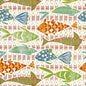 T15869 Thibaut Coral and Blue Wallpaper