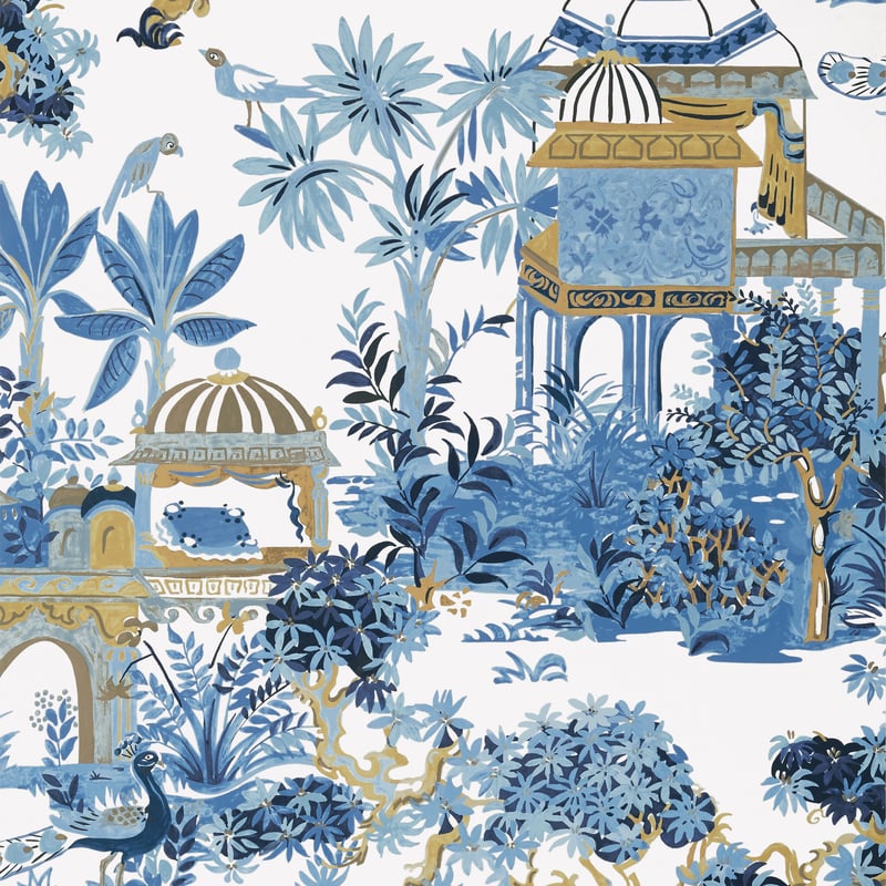 T20821 Thibaut Blue and White Wallpaper