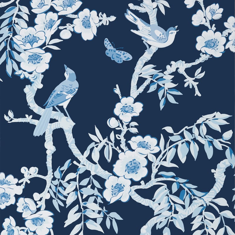 T20844 Thibaut Navy and White Wallpaper