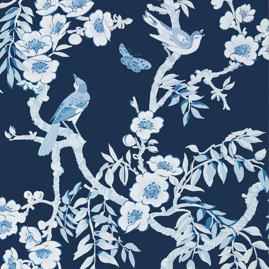 T20844 Thibaut Navy and White Wallpaper