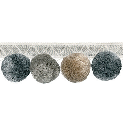 T30804-11 PHUKET POMS PEWTER KRAVET COUTURE TRIM
