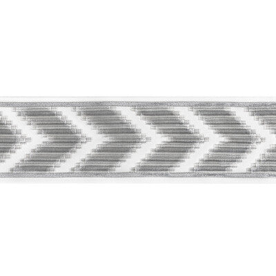 T30828-1121 CHEVRON VELVET TAPE GREY KRAVET COUTURE TRIM