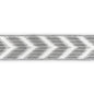 T30828-1121 CHEVRON VELVET TAPE GREY KRAVET COUTURE TRIM