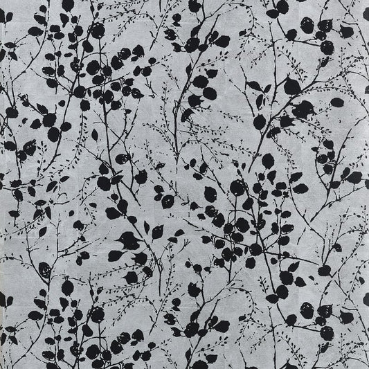 T34095 Thibaut Silver and Black Wallpaper
