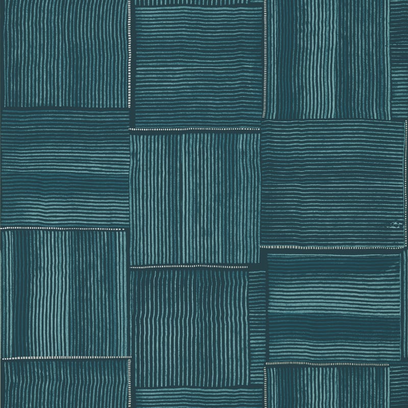 T422 Thibaut Turquoise and Blue Wallpaper