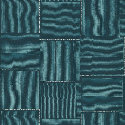 T422 Thibaut Turquoise and Blue Wallpaper