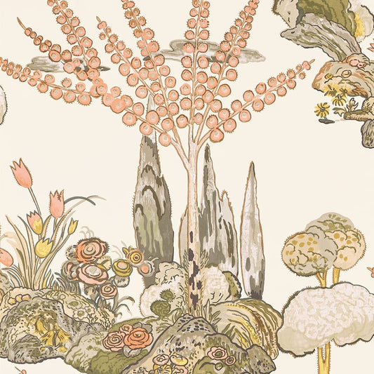 T45026 Thibaut Apricot and Ginger Wallpaper