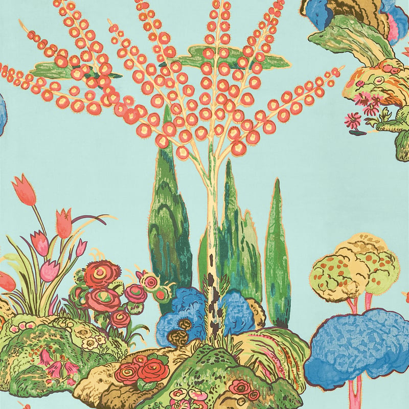 T45030 Thibaut Turquoise Wallpaper