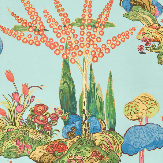 T45030 Thibaut Turquoise Wallpaper