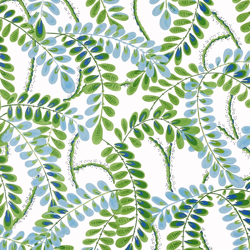 T45038 Thibaut Blue and Green Wallpaper