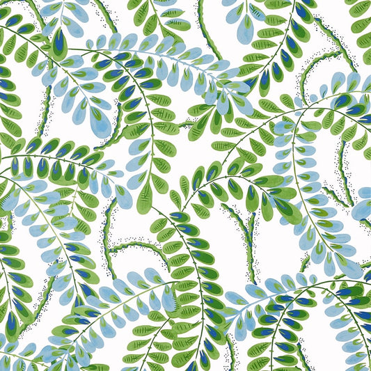 T45038 Thibaut Blue and Green Wallpaper