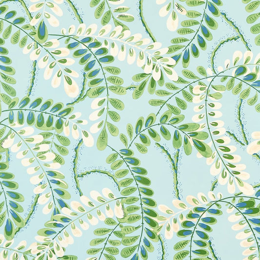 T45040 Thibaut Turquoise Wallpaper