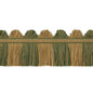 T6025-730 PERANDOR FAN TOP CUT FRINGE GREEN/GOLD G P & J BAKER TRIM