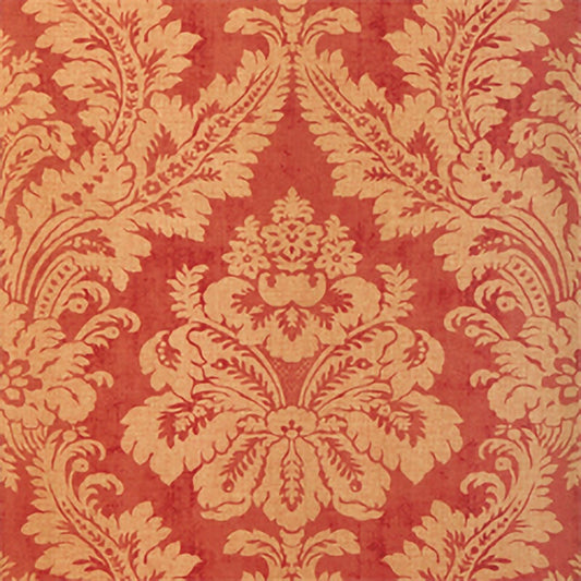 T6872 Thibaut Metallic Gold on Red Wallpaper