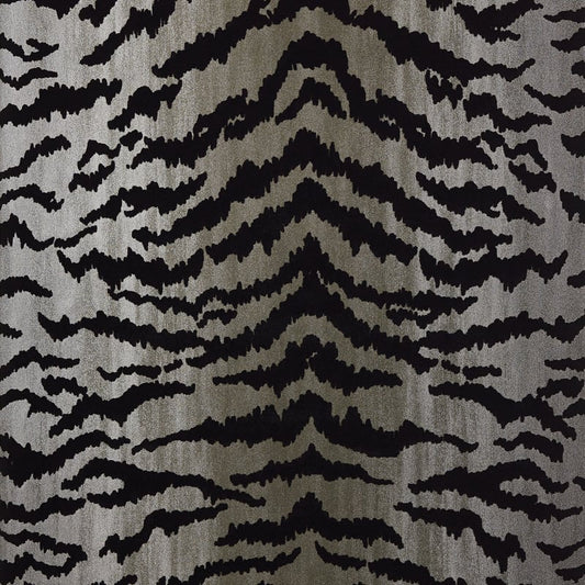T83065 Thibaut Black on Metallic Silver Wallpaper