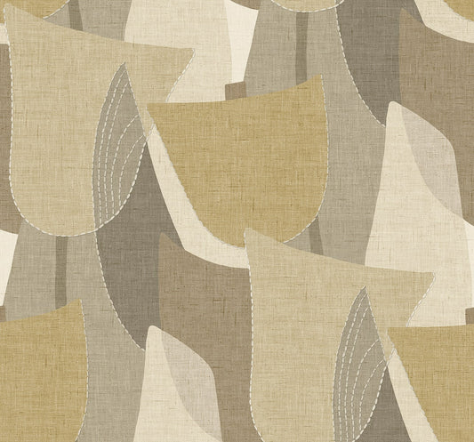 TH90003 Seabrook Designs Fibers and Threads Wallpaper Mosley Tulips Dune
