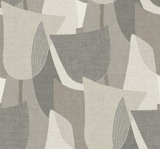 TH90008 Seabrook Designs Fibers and Threads Wallpaper Mosley Tulips Frost