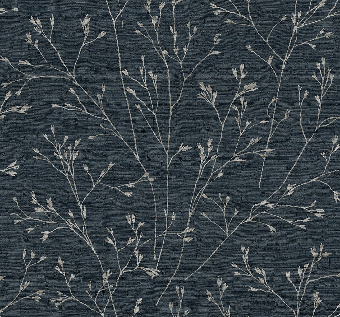 TH90302 Seabrook Designs Fibers and Threads Wallpaper Withington Branch Ocean Deep