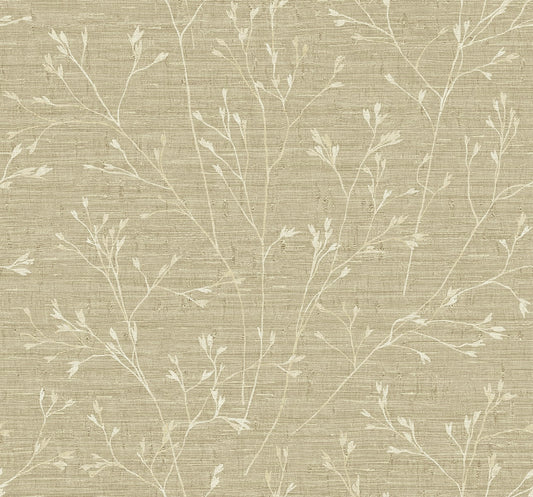 TH90305 Seabrook Designs Fibers and Threads Wallpaper Withington Branch Sugar
