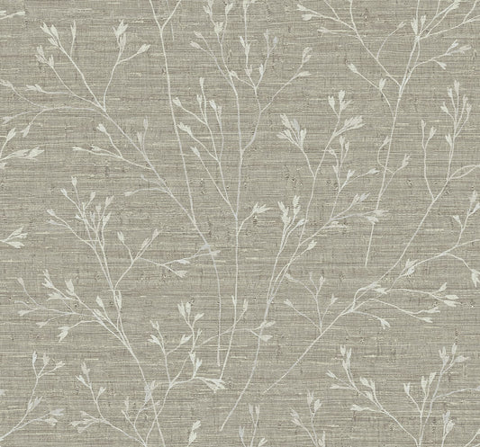 TH90307 Seabrook Designs Fibers and Threads Wallpaper Withington Branch Mouse