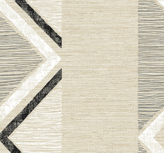 TH91505 Seabrook Designs Fibers and Threads Wallpaper Beswick Chevron Birch Bark