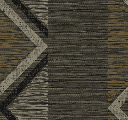 TH91506 Seabrook Designs Fibers and Threads Wallpaper Beswick Chevron Roasted Coffee