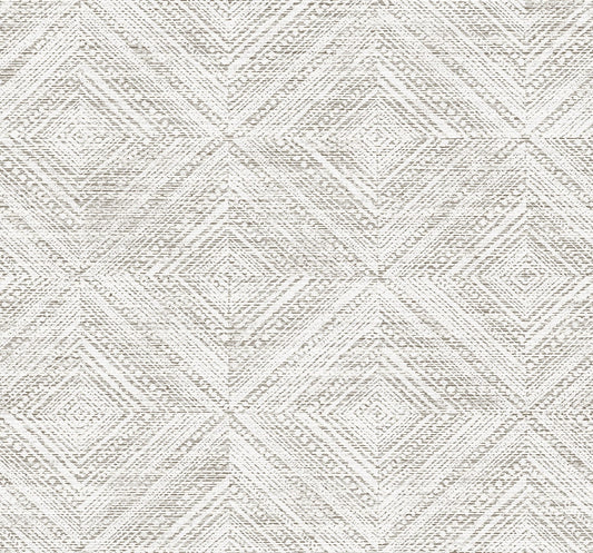 TH91600 Seabrook Designs Fibers and Threads Wallpaper Leigh Diamond Fog