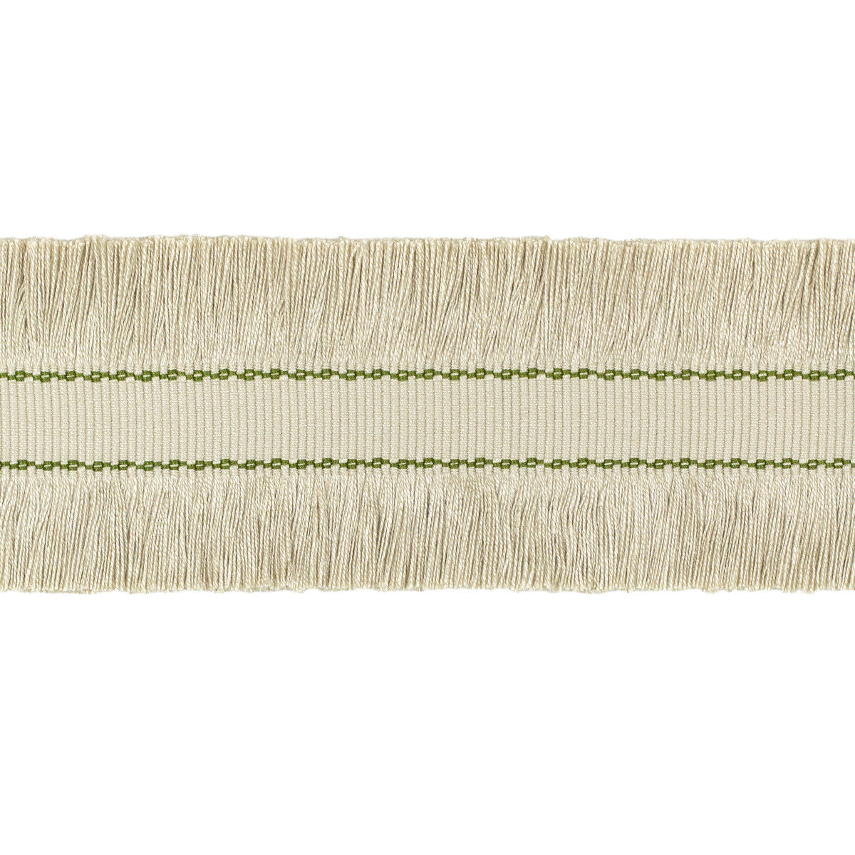 TL10190-1623 CUT RUCHE FRINGE FLAX & OLIVE GRN LEE JOFA TRIM