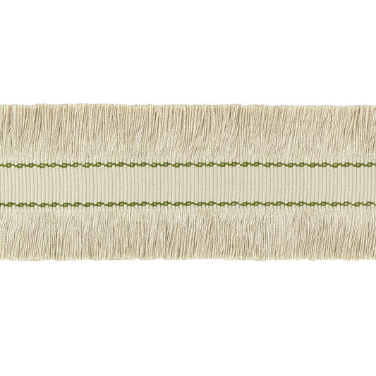 TL10190-1623 CUT RUCHE FRINGE FLAX & OLIVE GRN LEE JOFA TRIM