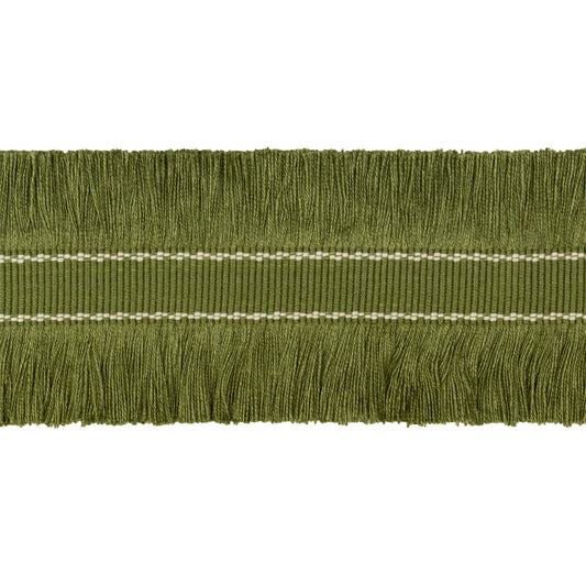 TL10190-3 CUT RUCHE FRINGE OLIVE GREEN LEE JOFA TRIM