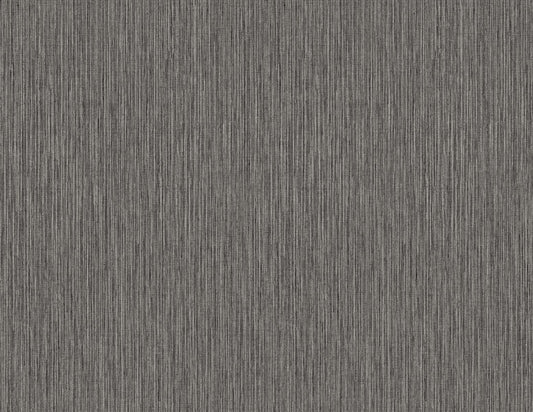 TS80910 Seabrook Designs Even More Textures Wallpaper Vertical Stria Graphite & Metallic Silver