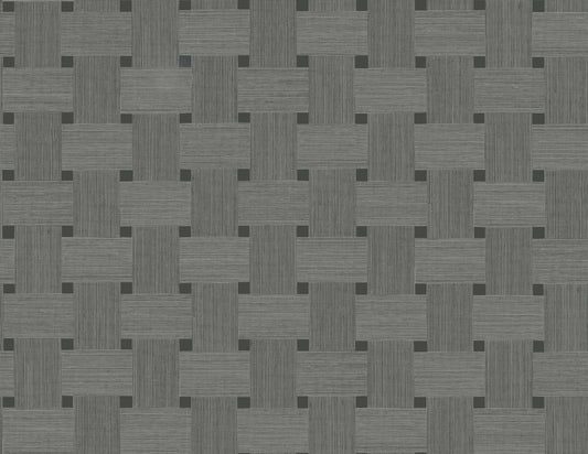TS81808 Seabrook Designs Even More Textures Wallpaper Basketweave Greyhound
