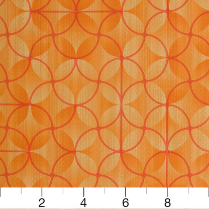 V277 Abstract & Geometric Sunset Orange & Rust Charlotte Fabrics Vinyl