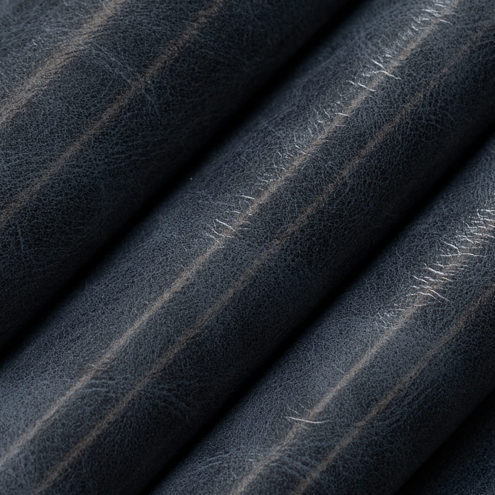 V913 Distressed,Leather Grain Ink Blue Charlotte Fabrics Vinyl