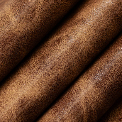 V915 Distressed,Leather Grain Bourbon Brown Charlotte Fabrics Vinyl