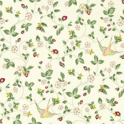 W0135/03-CAC WILD STRAWBERRY WP IVORY CLARKE AND CLARKE Wallpaper