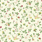W0135/03-CAC WILD STRAWBERRY WP IVORY CLARKE AND CLARKE Wallpaper