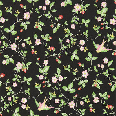 W0135/04-CAC WILD STRAWBERRY WP NOIR CLARKE AND CLARKE Wallpaper