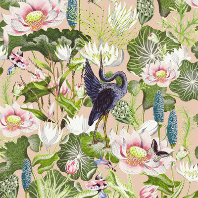 W0137/01-CAC WATERLILY WP BLUSH CLARKE AND CLARKE Wallpaper