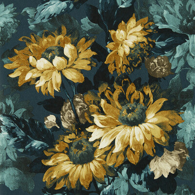 W0162/01-CAC SUNFOREST DENIM OCHRE WP CLARKE AND CLARKE Wallpaper