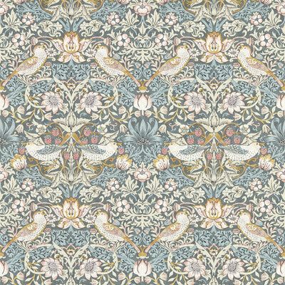 W0171/05-CAC STRAWBERRY THIEF SLATE WP CLARKE AND CLARKE Wallpaper