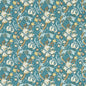 W0174/03-CAC GOLDEN LILY TEAL WP CLARKE AND CLARKE Wallpaper