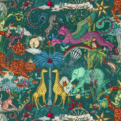 W0216/05-CAC PARADISE LOST TEAL WP CLARKE AND CLARKE Wallpaper