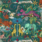 W0216/05-CAC PARADISE LOST TEAL WP CLARKE AND CLARKE Wallpaper