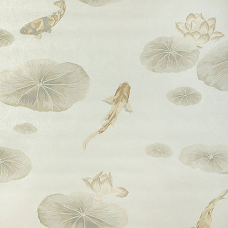 W4144-1611 Lotus Pond Mica WP Pearl Kravet Wallpaper