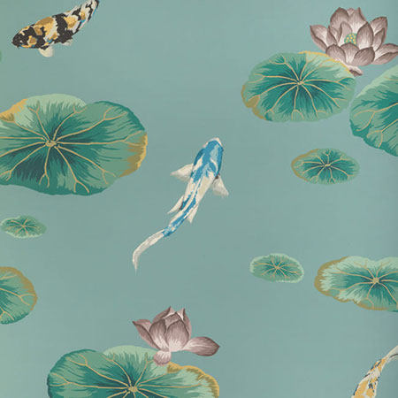 W4146-353 Lotus Pond WP Sage Kravet Wallpaper