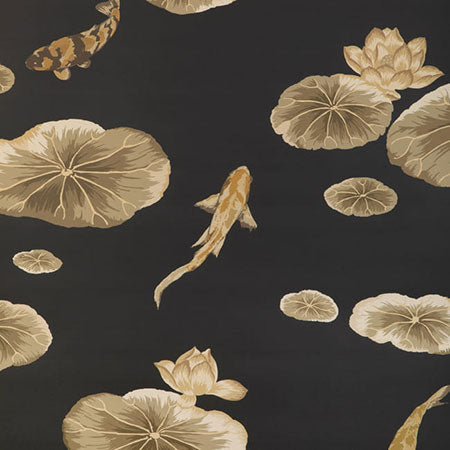 W4146-84 Lotus Pond WP Noir Kravet Wallpaper
