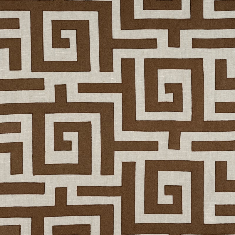 W713226 Thibaut Brown on Natural Fabric